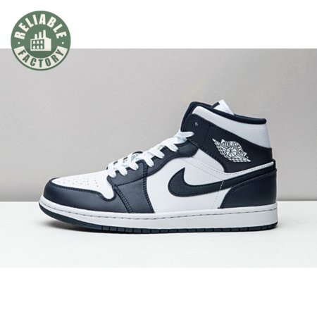 Jordan 1 Mid White Metallic Gold Obsidian 554724-174 Size 36-47.5